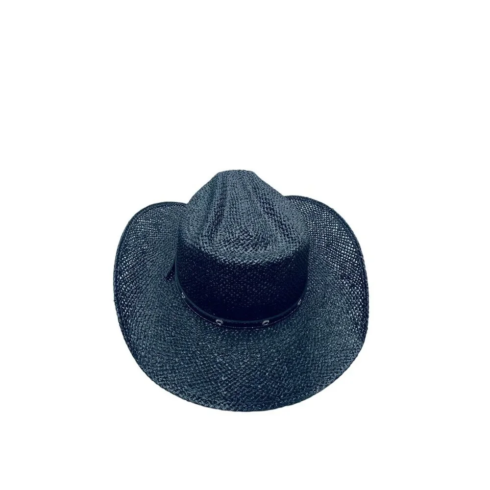 Tombstone Loom Explorer Black Hand Painted Unisex EXPLORER HAT Size 6 3/4